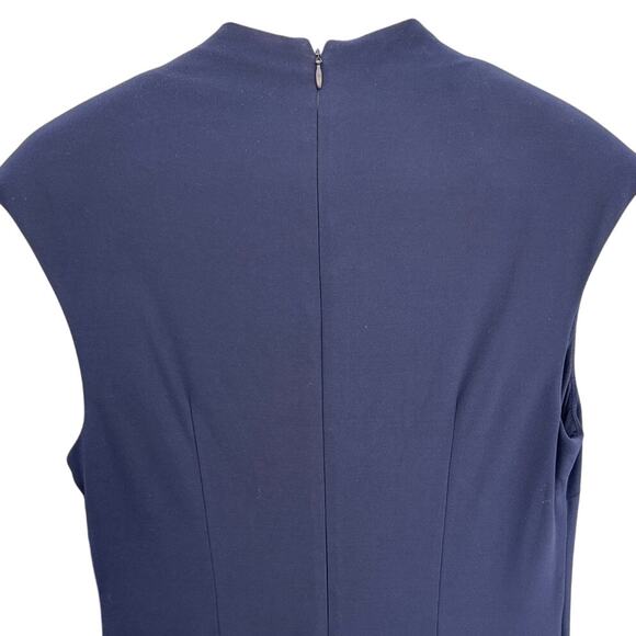 Vince Camuto Beaded Nay Blue V Neck Maxi Formal Evening Dress Women 10 - Picture 8 of 11